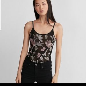Express, sheer floral bodysuit